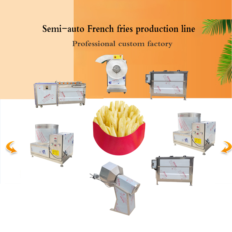 semi-automatic small scale potato chips making machine french fries banana chips machine line potato chip making line